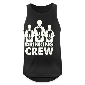 drinking_crew_01- - Männer Tank Top atmungsaktiv - Schwarz - Vorne - Nick (188cm)