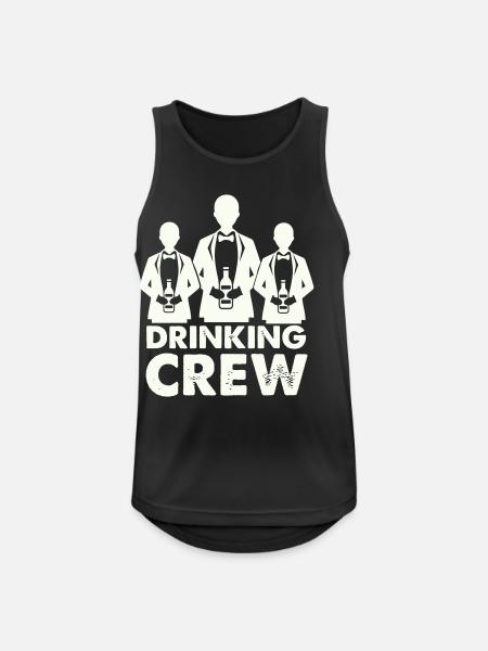 drinking_crew_01- - Männer Tank Top atmungsaktiv - Schwarz