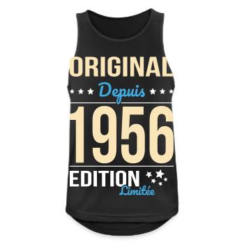 Original seit 1956 – 70-jähriges Jubiläum - Männer Tank Top atmungsaktiv - Schwarz - Vorne - Nick (188cm)