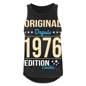 Original depuis 1976 – Anniversaire 50 ans - Débardeur respirant Homme - noir - Devant - Nick (188cm)