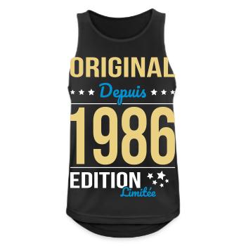 Original depuis 1986 – Anniversaire 40 ans - Débardeur respirant Homme - noir - Devant - Nick (188cm)