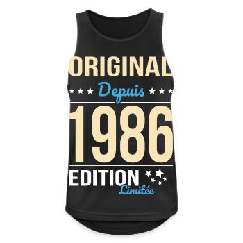 Original depuis 1986 – Anniversaire 40 ans - Débardeur respirant Homme - noir - Devant - Nick (188cm)