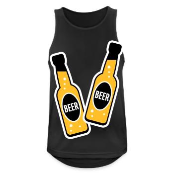 2 Toasting Beer Bottles (Beery / NEG / 2C) - Men's Breathable Tank Top - black - Front - Nick (188cm)