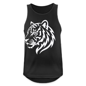 Tiger Line Head Silhouette Powerful - Men's Breathable Tank Top - black - Front - Nick (188cm)