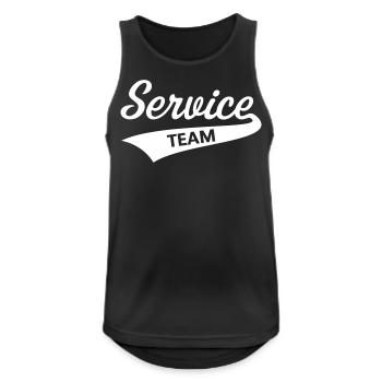 Service Team (Berufskleidung / White) - Männer Tank Top atmungsaktiv - Schwarz - Vorne - Nick (188cm)