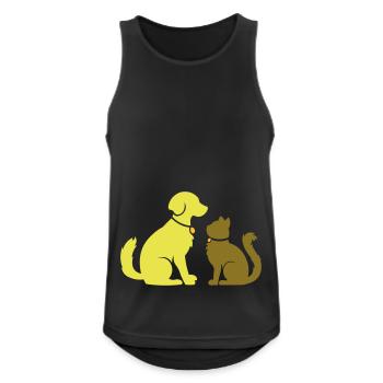Sweet animal friends - dog and cat - dog and cat - Men's Breathable Tank Top - black - Front - Nick (188cm)