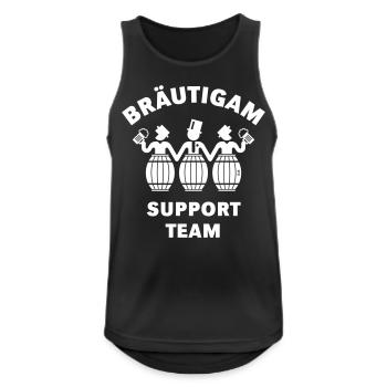 Bräutigam Support Team (JGA / Bierfässer / White) - Männer Tank Top atmungsaktiv - Schwarz - Vorne - Nick (188cm)