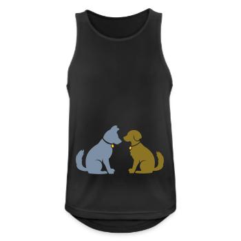 Amis chiens - meilleurs amis - idée cadeau - Débardeur respirant Homme - noir - Devant - Nick (188cm)