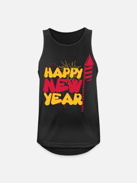Happy new year - Männer Tank Top atmungsaktiv - Schwarz