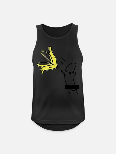 Striptease Banane - Männer Tank Top atmungsaktiv - Schwarz