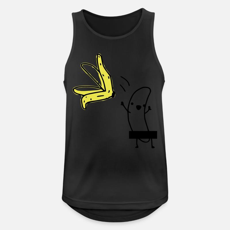 Striptease Banane - Männer Tank Top atmungsaktiv - Schwarz