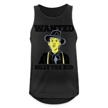 WANTED BILLY - Männer Tank Top atmungsaktiv - Schwarz - Vorne - Nick (188cm)