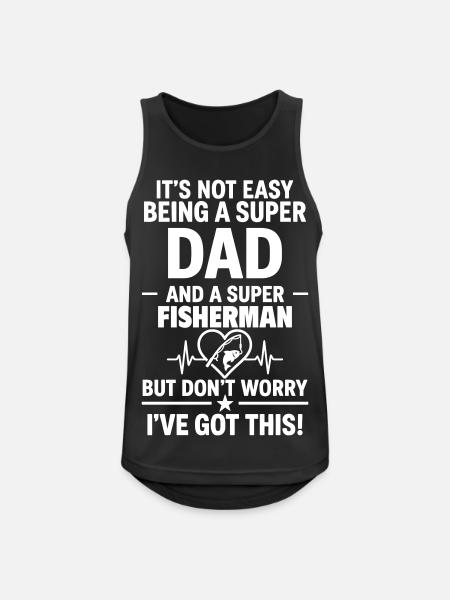 Cœur + Pêche – Super Dad Fisherman - Débardeur respirant Homme - noir
