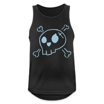 skully - Männer Tank Top atmungsaktiv - Schwarz - Vorne - Nick (188cm)