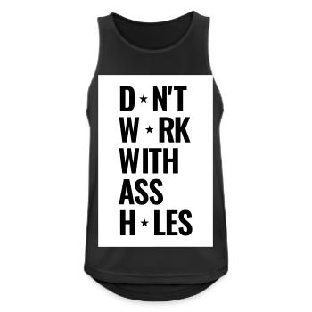 Working in the office is not always fun - Men's Breathable Tank Top - black - Front - Nick (188cm)