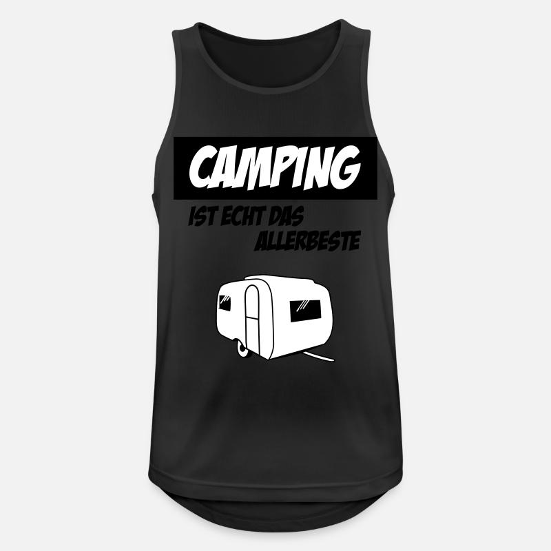 Camping Ist Echt Das Allerbeste - Männer Tank Top atmungsaktiv - Schwarz