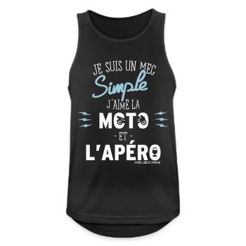 Motorrad und Aperitif - Geschenk - Männer Tank Top atmungsaktiv - Schwarz - Vorne - Nick (188cm)