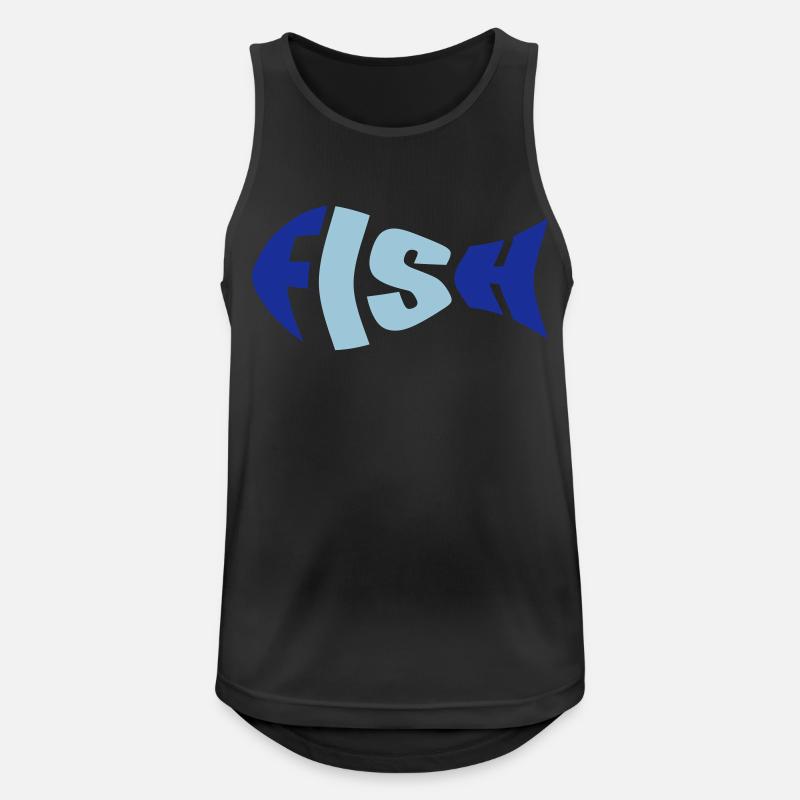 Fisch - Männer Tank Top atmungsaktiv - Schwarz