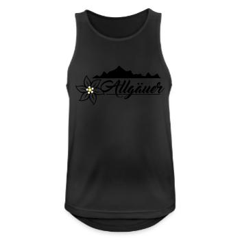 Allgäuer Design - Männer Tank Top atmungsaktiv - Schwarz - Vorne - Nick (188cm)