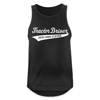 Tractor Driver – Sexy And Clever (Farmer / W) - Men's Breathable Tank Top - black - Front - Nick (188cm)