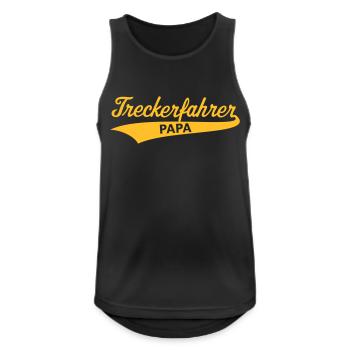 Treckerfahrer – Papa (Trecker / Traktor) - Männer Tank Top atmungsaktiv - Schwarz - Vorne - Nick (188cm)
