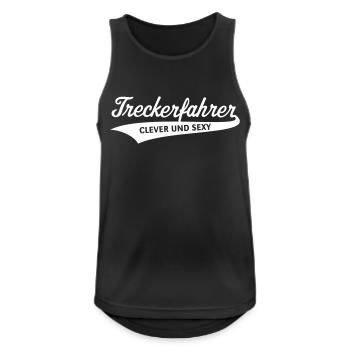 Treckerfahrer – Clever Und Sexy (Trecker / White) - Männer Tank Top atmungsaktiv - Schwarz - Vorne - Nick (188cm)