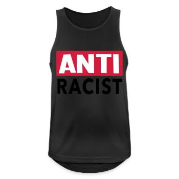 Anti Racist - Ansti Racism Shirt - Men's Breathable Tank Top - black - Front - Nick (188cm)