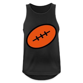 ovale Ballon-Rugby-Zeichnung - Männer Tank Top atmungsaktiv - Schwarz - Vorne - Nick (188cm)