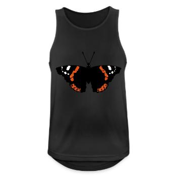 Schmetterling (Falter, Admiral, Vanessa Atalanta) - Männer Tank Top atmungsaktiv - Schwarz - Vorne - Nick (188cm)
