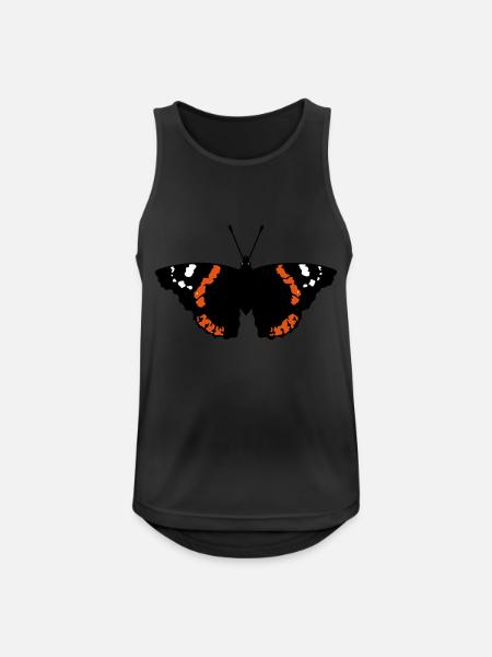 Schmetterling (Falter, Admiral, Vanessa Atalanta) - Männer Tank Top atmungsaktiv - Schwarz