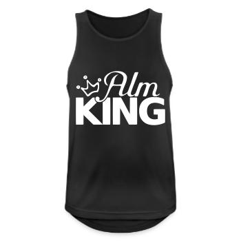 Alm King Alpenverein Almen Österreich Apres Ski - Männer Tank Top atmungsaktiv - Schwarz - Vorne - Nick (188cm)