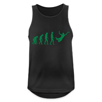 Ultimate Frisbee Evolution - Männer Tank Top atmungsaktiv - Schwarz - Vorne - Nick (188cm)