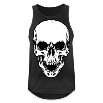 Skull Head - Männer Tank Top atmungsaktiv - Schwarz - Vorne - Nick (188cm)