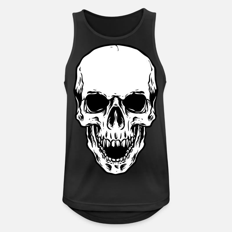 Skull Head - Männer Tank Top atmungsaktiv - Schwarz