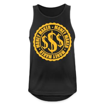 Stempel Dollar Money Maker - Männer Tank Top atmungsaktiv - Schwarz - Vorne - Nick (188cm)
