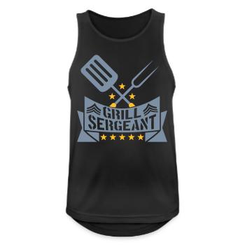Grill Sergeant Barbecue Grillfest - Männer Tank Top atmungsaktiv - Schwarz - Vorne - Nick (188cm)