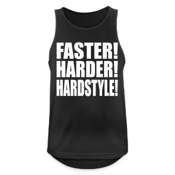 Faster Harder Hardstyle - Débardeur respirant Homme - noir - Devant - Nick (188cm)