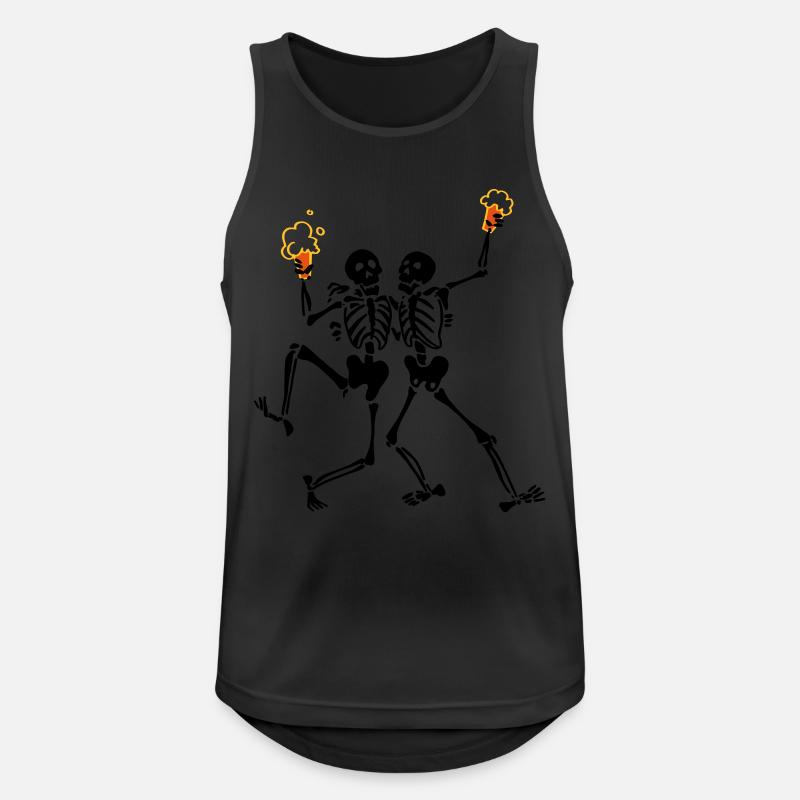 Feiernde Skelette - Männer Tank Top atmungsaktiv - Schwarz