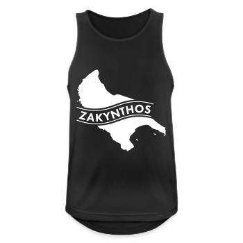 Zakynthos - Männer Tank Top atmungsaktiv - Schwarz - Vorne - Nick (188cm)