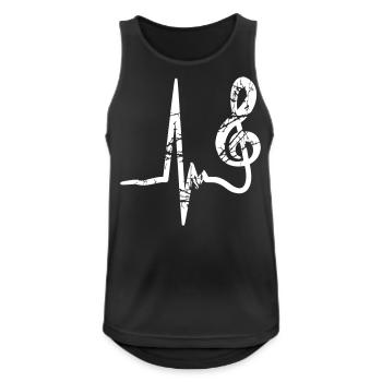 Musik Puls Notenschlüssel Note Melodie Musiknote - Männer Tank Top atmungsaktiv - Schwarz - Vorne - Nick (188cm)