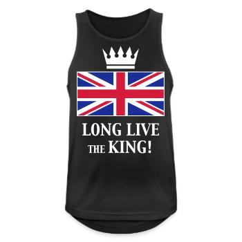 Long Live The King! (England / Great Britain / 3C) - Männer Tank Top atmungsaktiv - Schwarz - Vorne - Nick (188cm)