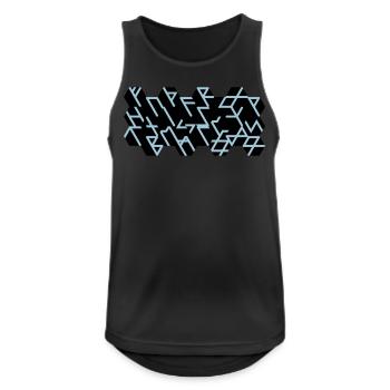 Quantum Runes Futhark 0 ©, linear, Zellen,2-farbig - Männer Tank Top atmungsaktiv - Schwarz - Vorne - Nick (188cm)