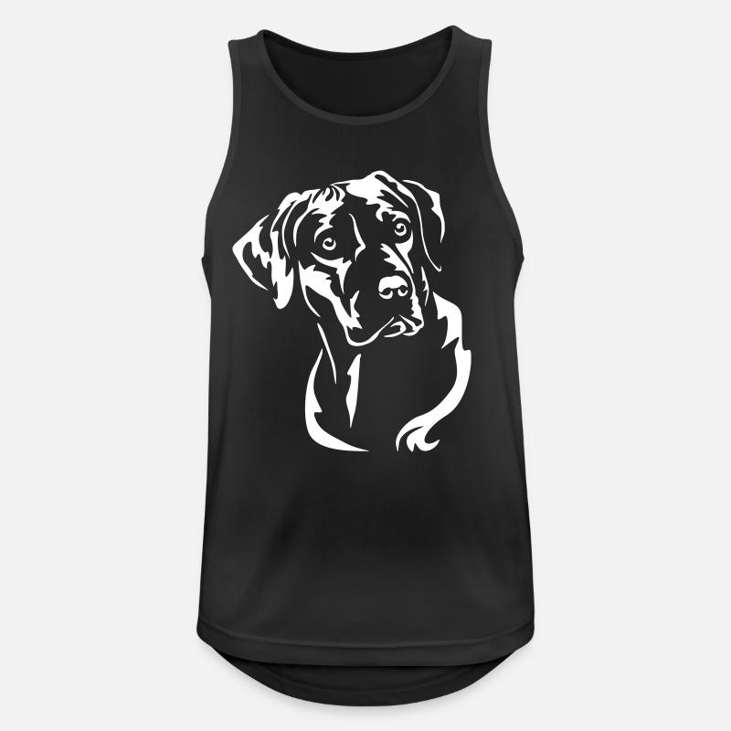 Rhodesian Ridgeback Kopf "Black Edition" - Männer Tank Top atmungsaktiv - Schwarz