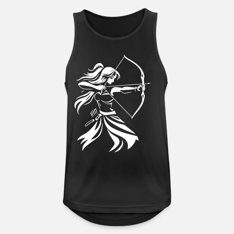 Bogenschütze-Silhouette mit Bogen - Männer Tank Top atmungsaktiv - Schwarz