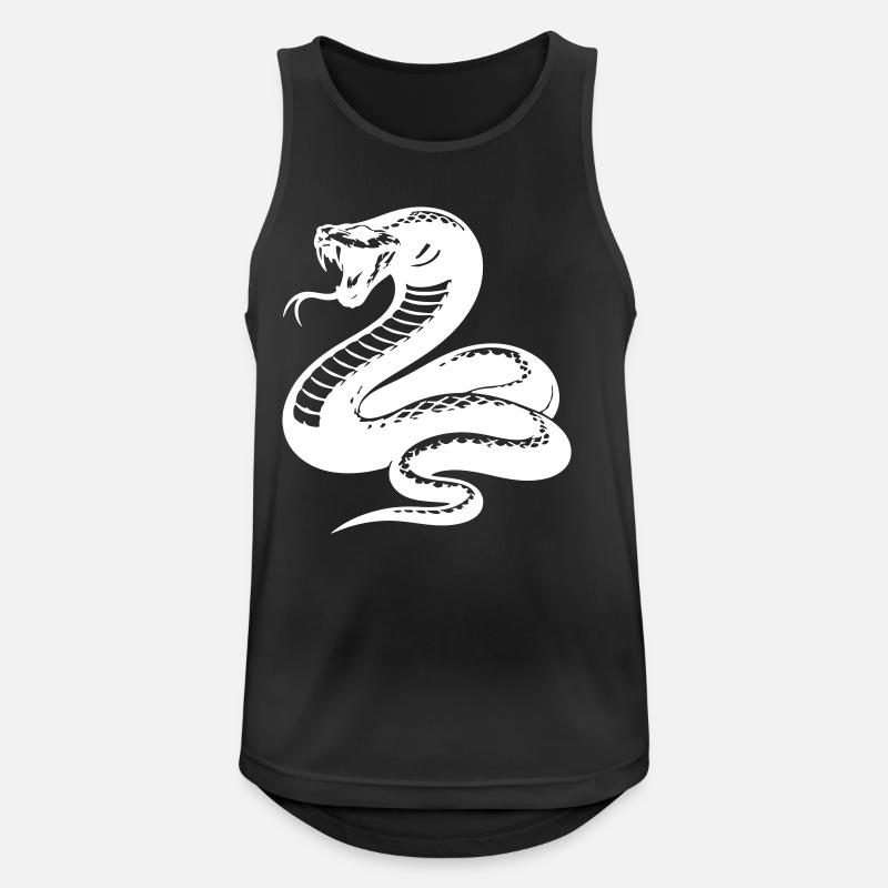 Schlange Python Silhouette - Männer Tank Top atmungsaktiv - Schwarz