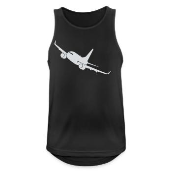 Avion - Voyage, pilote de vol et voyage Voyage de vacances - Débardeur respirant Homme - noir - Devant - Nick (188cm)