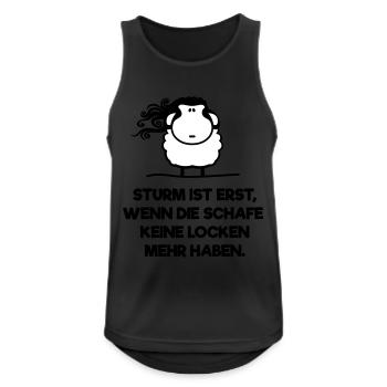 Sturm ist erst wenn Schafe keine Locken Spruch - Männer Tank Top atmungsaktiv - Schwarz - Vorne - Nick (188cm)