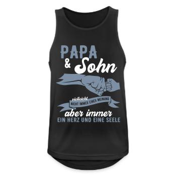 Papa Sohn Herz Seele Liebe Familie Vatertag Vater - Männer Tank Top atmungsaktiv - Schwarz - Vorne - Nick (188cm)