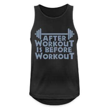 After Workout is before Workout - Männer Tank Top atmungsaktiv - Schwarz - Vorne - Nick (188cm)