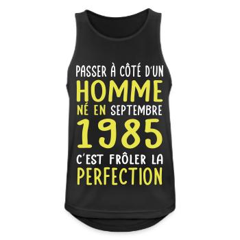 40th Birthday - Born in September 1985 - Men's Breathable Tank Top - black - Front - Nick (188cm)